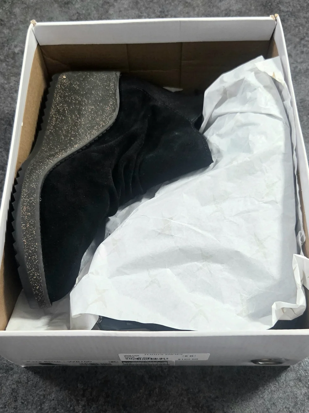 Aetrex Kara Black Suede Wedge Boots- Size 8 - New In Box